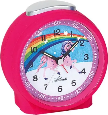 Produktbild von Atlanta Analoger Kinderwecker pink Kunststoff Beleuchtung Piepton