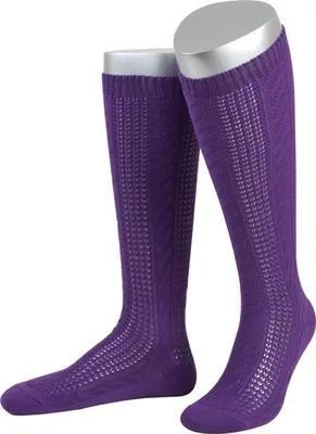 Produktbild von Damen Trachtensocken Trachtenstrümpfe Zopf Socken, Farbe:Lila, Göße:42-44