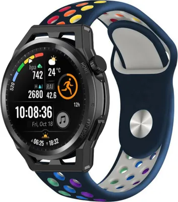 Produktbild von Strap-it Huawei Watch GT Runner Sportarmband (Dunkelblau Bunt)
