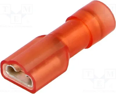 Image de Connecteur à sertir : plat, pour fils de section 4,8 mm, de 0,25 à 1,5 mm², épaisseur 0,5 mm, isolé, modèle BM 80193, isolé