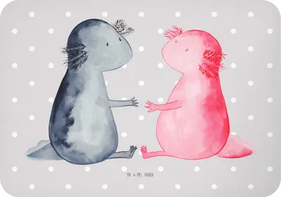 Produktbild von Mr. & Mrs. Panda magnet Axolotl Liebe - Grau Pastell - Geschenk, Kühlschrankmagnet, whiteboardmagnet, Paar, zettelhalter, haftmagnet, Pinnwandmagnet, Valentinstag