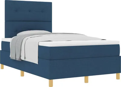 Immagine prodotto di Letto a molle con materasso Blu 120 x 200 cm Tessuto