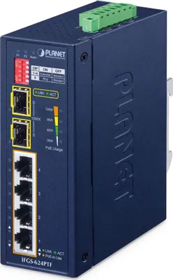 Produktbild von PLANET TECHNOLOGY Industrial 4-Port 100TX+2-Port 100TX SFP