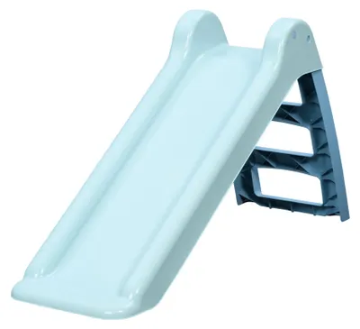 Image de Toboggan pliable bleu avec escalier – Du plaisir de jeu compact pour les enfants