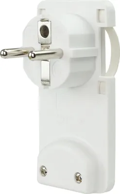 Produktbild von Winkelstecker Flachstecker Schuko Stecker Extra Flach Schutzkontakt Weiß