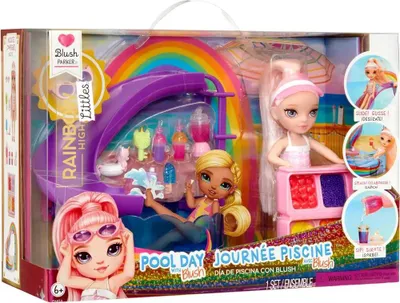 Produktbild von Rainbow High Little Pool Day with Blush Playset, Modepuppe, Weiblich, 4 Jahr(e), 140 mm, Mehrfarbig
