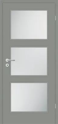 Produktbild von Pertura Zimmertür Mila 02 edelgrau lackiert 98,5x198,5 cm Rechts mit Lichtausschnitt HM (ohne Glas)