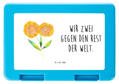 Produktbild von Mr. & Mrs. Panda Bento Box Blume Sonnenblume - Weiß - Geschenk, Bentobox, Essensbox, Zusammen, Best Friends, Lunchbox, Garten, Brot Aufbewahrungsbox, Freundin, Snackbox