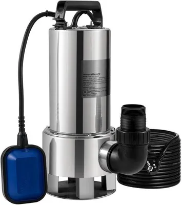 Produktbild von Doppelwasserheber - 1300W - Edelstahl - 20000L/H - mit 10 Meter Schlauch - für Keller, Schwimmbad und Teich