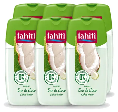 Produktbild von 6 x Tahiti Douchegel Kokoswasser - 0% Farbstoffe - 250 ml - Vorteilspackung - 6 Stücke