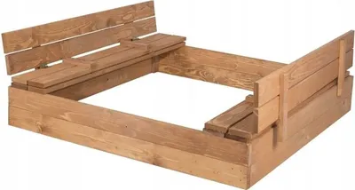 Immagine prodotto di Sandbox Sandbox con coperchio 120x120 Sandbox con panche Legno