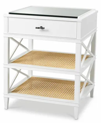 Produktbild von Casa Padrino Luxus Mahagoni Beistelltisch mit Schublade und Glasplatte H. 76 cm