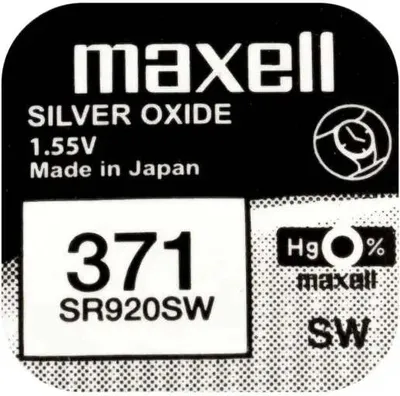 Zdjęcie produktu dla Bateria guzikowa srebrna MAXELL SR-920 SW /370/371/AG6 1,55V