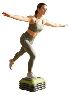 Image de Step plateforme de fitness, hauteur réglable, surface antidérapante, couleur verte