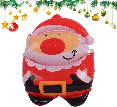 Produktbild von Famanu Aufblasbare Weihnachtsdekoration - Weihnachtsmann Geschenk - Außen Garten - Hochwertiges PVC Material - Ca. 60x39cm - Multicolor