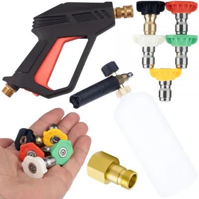 Produktbild von Hochdruckreiniger Set – Pistole M22, 5-in-1 Düsen, Easy!Lock Adapter, 1L Schaumpistole | 275 bar | Kompatibel mit Karcher HD Lavor Parkside