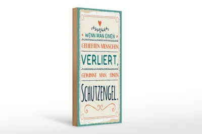 Produktbild von Holzschild Wenn man Menschen verliert gewinnt man Schutzengel, 27 x 10 cm, Holzschilder Spruch Glück Weisheit