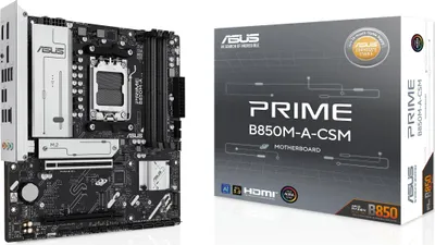 Obrázok produktu pre ASUS PRIME B850M-A-CSM, AMD, Pätica AM5, AMD Ryzen 7000 Series, AMD Ryzen 8000 Series, AMD Ryzen 9000 Series, Pätica AM5, DDR5-SDRAM, 256 GB
