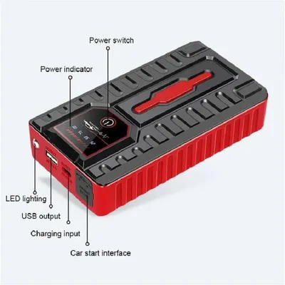 Obrázok produktu pre Prenosný štartér pre autá - 5000 A - 12 V - Powerbanka - Vhodný pre benzínové a dieselové motory - Núdzové nabíjacie zariadenie pre autobatérie