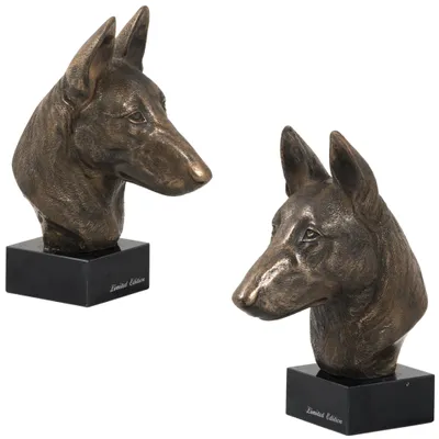 Imagen del producto de Art-Dog Busto – Malinois Pastor belga – moldeado en polvo de bronce y resina