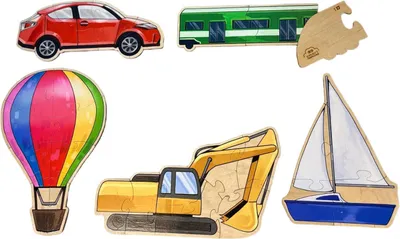 Obrázek produktu pro Dřevěné puzzle - vozidla