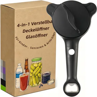 Immagine prodotto di Apertiscatole e aprisottili regolabile 4-in-1 per bottiglie e lattine