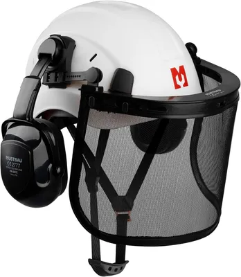 Produktbild von Kettensägenhelm, verstellbar 53-63 cm, mit Gehörschutz und Netzvisier, für Forstwirtschaft