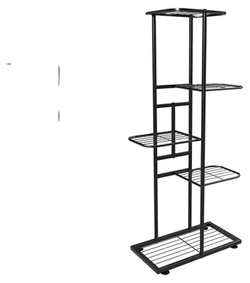 Immagine prodotto di Supporto per piante, design a 5 livelli, struttura in metallo e legno, metallo