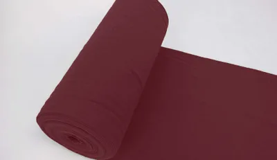 Produktbild von Bündchenstoff LUC Dunkel Burgunder, Uni 270 g/m², Strickschlauch glatt/fein, 35 cm breiter Schlauch, 25 cm lang, Meterware