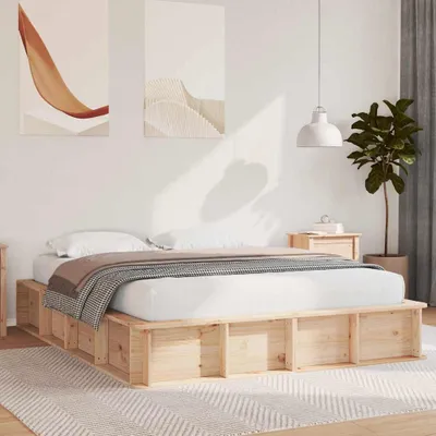 Obrázok produktu pre Maison Exclusive - Rám postele hnedý 150 x 200 cm Masívne borovicové drevo