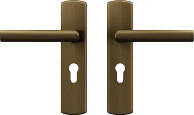 Produktbild von AXA Türbeschlagset Innentür - Curve Click Milan - Türgriff Bronze - mit Zylinderbohrung - PC55 - Türgriff mit Schutzschild