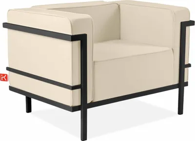 Produktbild von KONSIMO GARTENSESSEL Stahlgestell "TRIGLO" Dunkelgrau/Cremeweiß, Stahl/Polyester/Schaumstoff, Modern, 99x70x69 cm