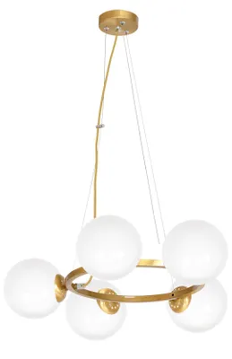 Zdjęcie produktu dla Żyrandol VIENNA złoto-biały 5xE14x40W metal wym:100x75x75cm IP20 Milagro