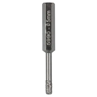 Obrázek produktu pro wolfcraft GmbH 5990000, Vrtačka, Diamantová vrták, Rotace po směru hodinových ručiček, 5 mm, 80 mm, Kvalitní kamenina, Taška, Glazovaná dlaždička, Žula