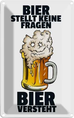 Produktbild von vianmo Blechschild 18x12 cm Alkohol Bier stellt keine Fragen Spruch Zitat