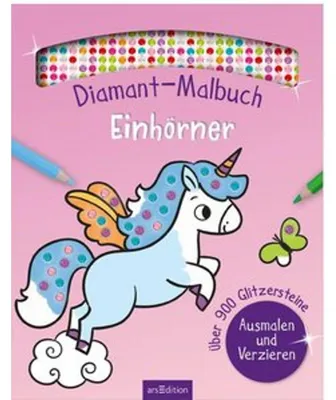 Obrázek produktu pro Ars Edition Malbuch Einhörner Diamant mit über 900 Stickern und heraustrennbaren Seiten