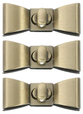 Drehverschlüsse 3er-Set, 55 x 23 mm, Bronze, für Taschen & DIY