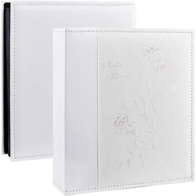 Produktbild von Fotoalbum zum Einstecken 400 Fotos 15,2 x 10,2 cm Ledereinband Weiß