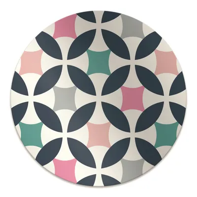 Produktbild von Rundmatte - Stuhlunterlage Bürostuhlunterlage - Rund Ø 100 cm - Bodenmatte - Fußmatte - Pastellretro-Muster