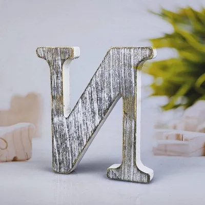 Produktbild von Holz-Alphabet-Brief - Wanddekoration Verschönern - Glatter Oberfläche - Spezielle Technologie - 10 cm - Weiß