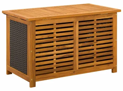 Produktbild von vidaXL Gartenlagerbox 185 L Massivholz Akazie 90 x 50 x 56 cm Schwarz