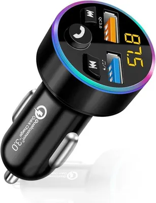 Produktbild von Bluetooth-Adapter für Auto - Dual-USB-Ladegerät - 12V/24V - Schwarz