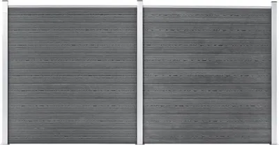 Image de Clôture de jardin WPC 353x186 cm Gris