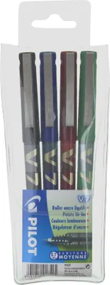 Produktbild von PILOT Tintenroller Hi Tecpoint V7 4er Etui farbig sortiert