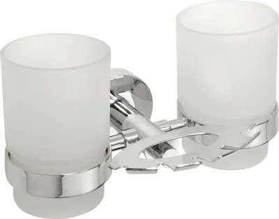 Produktbild von X-ROUND Hängender Doppelglashalter, Milchglas, Chrom