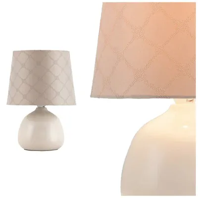 Zdjęcie produktu dla Rabalux Ellie, Beżowy, Ceramika, Tkanina, Sypialnia, Salon, IP20, E14, 1 szt.