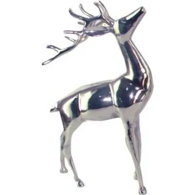 Produktbild von Deko Hirsch stehend Figur poliertes Aluminium Höhe ca. 38 cm