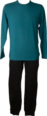 Produktbild von EMPORIO ARMANI Herren Schlafanzug Baumwolle Rundhals Hemd elastische Hose mit Seitentaschen Artikel 111789 2F720, EUR S - CN 165/88A - BR P - MX CH, Cotone 95%,Elasthan 5%