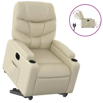 Produktbild von vidaXL Relaxsessel mit Aufstehhilfe Elektrisch Creme Kunstleder