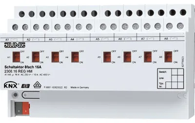 Zdjęcie produktu dla Aktor przełączający Jung 2308.16REGHM KNX 8gang (2308.16REGHM)